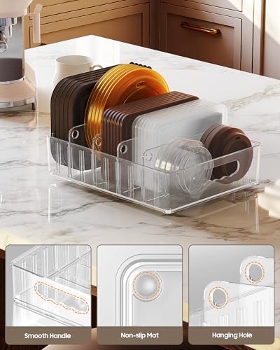 LYNG Lid Organizers Inside Cabinet, Clear Plastic Storage Lid - Image 4