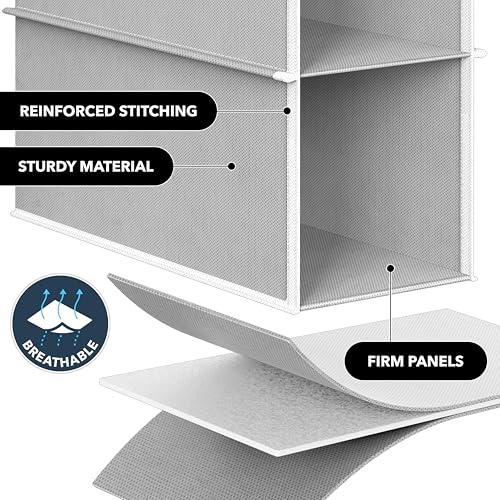 Simple Houseware 2 Pack 10 Shelves Hanging Shoe Organizer, Gray - Image 5