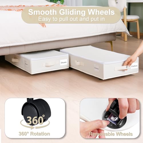 Under Bed Storage with Wheels, 2 Pack Under Bed Storage - Image 5