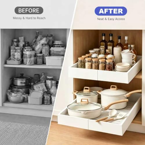 Expandable Pull Out Cabinet Organizer, No-Drill 21" Deep, 1-Pack - Image 7