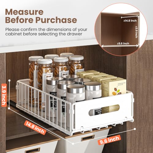 2 Pack Pull Out Cabinet Organizer, Heavy Duty Slide | Pull Out Organiz - Image 3