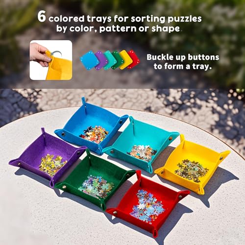 Tektalk Foldable Jigsaw Puzzle Board with 6 Color Sorting - Image 5