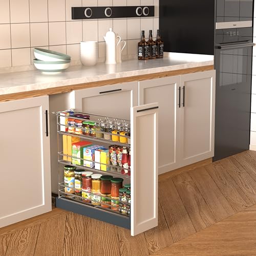 JOWBOOW 4 Inch Pull Out Spice Rack for 9 Inch Base Cabinet - Image 3