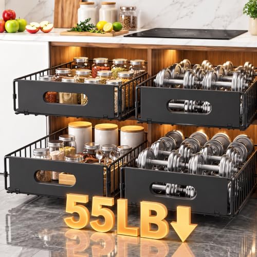 2 Pack Pull Out Cabinet Organizer,Heavy Duty 12"W x 17"D - Image 5
