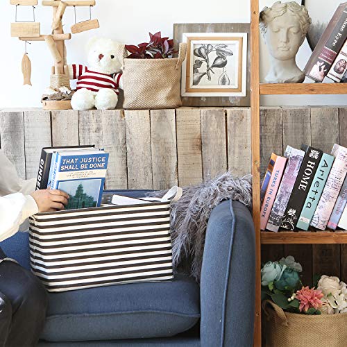 Sea Team Large Rectangle Open-Top Canvas Storage Basket, Black - Image 4
