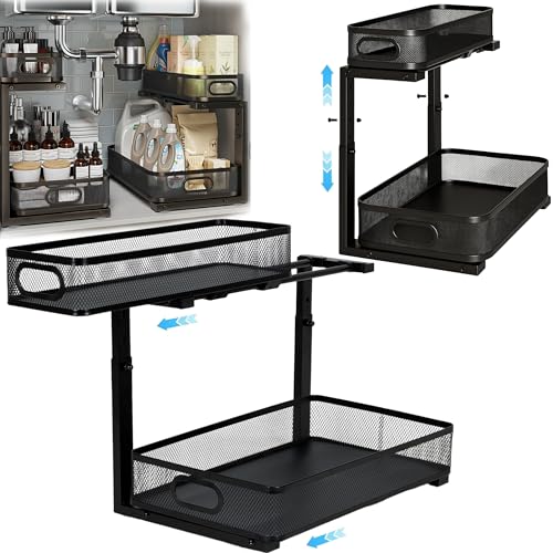 2 Pack Under Sink Organizer, Dual-Layer Pull Out Mes | All Products - Image 2