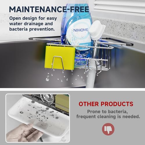 NiHome Adjustable Corner Caddy, Sponge Holder for Kitchen Sink - Image 5