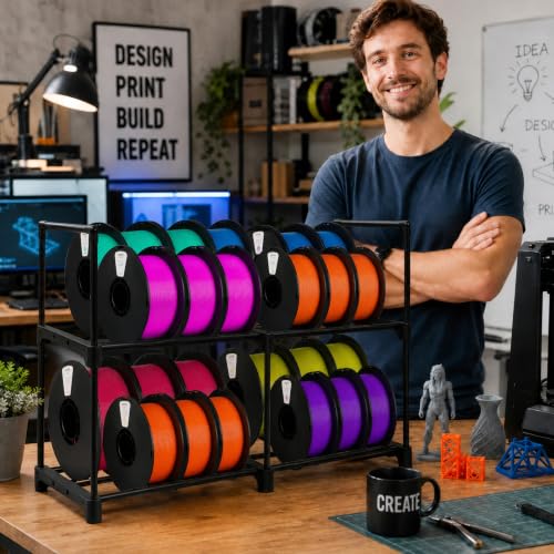 3D Printer Filament Storage Rack Desktop, 2-Tier Metal - Image 3