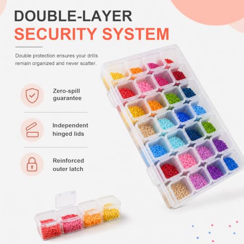 5-Pack 28-Grid Clear Plastic Small Bead Organizer Storage Box - Image 7