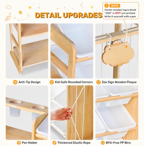 65" Large Toy Storage Organizer with Bins Shelves & - Image 5