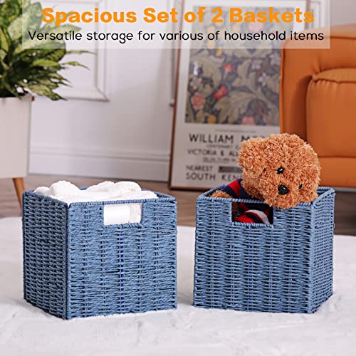 Vagusicc Wicker Storage Basket, Set of 2 Hand-Woven Storage - Image 7