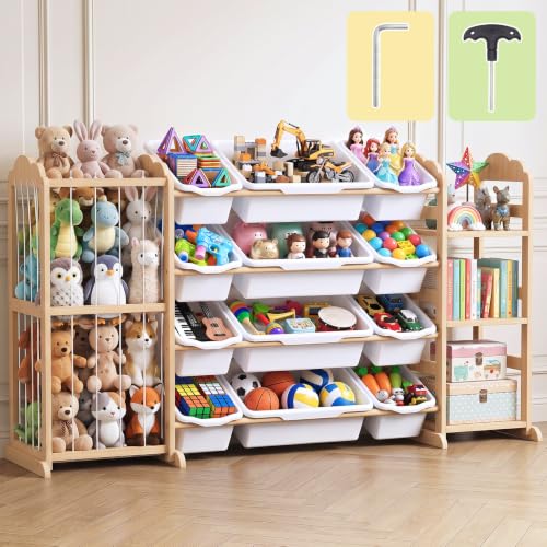 LAMU 3-in-1 Toy Storage Organizer with Bookshelf, Stuffed - Image 2