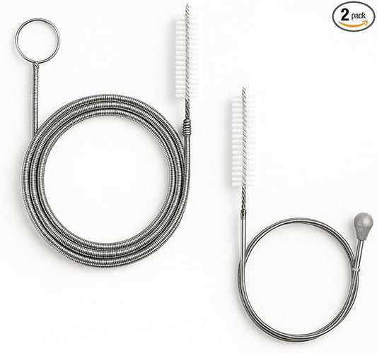 2-Pack Long Pipe Cleaners - 61" & 40" Stainless Steel Tube Cleaning Brush Set, Flexible Sunroof Drain Cleaning Tool for Sink, Refrigerator, Aquarium, Car Maintenance