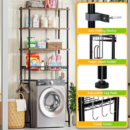 Over-The-Toilet Storage Shelf,4-Tier Bathroom Organizer Cabinet - Image 7