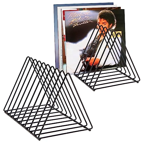 2 Vinyl Record Storage Rack, 9 Slots Holds 60 Albums - Image 2