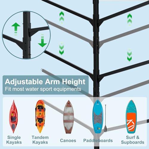 Freestanding Kayak Storage Rack w/Wheel,Adjustable Kayak - Image 4