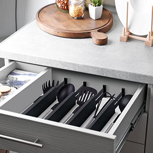 4 Pack Bamboo Drawer Dividers 2.6" High, Adjustable from 12 Inch - Image 5