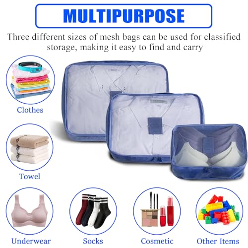 Packing Cubes 3 Set Travel Organizer Bags Mesh Packing - Image 5