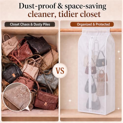 inbloom Purse Organizer for Closet with PEVA Dust Cover Purse - Image 5