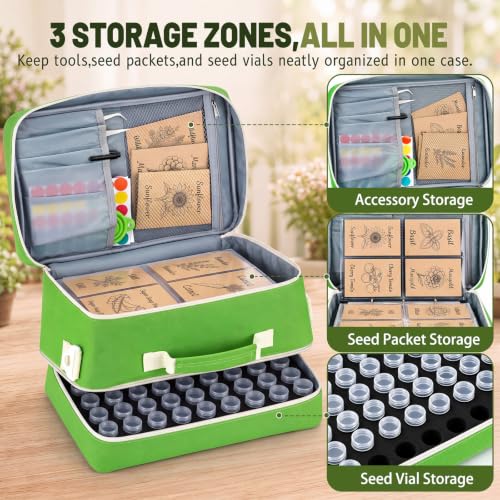 2 Layer Seed Storage Organizer Kit Large Capacity Seed Binder Bag - Image 5