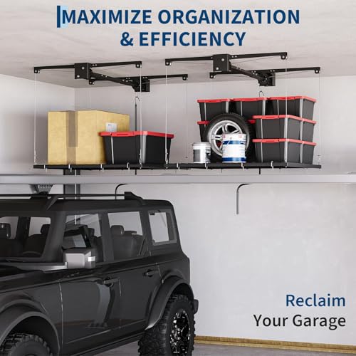 Takywep 4x4 ft Overhead Garage Storage Lift Rack | Garage Storage - Image 4
