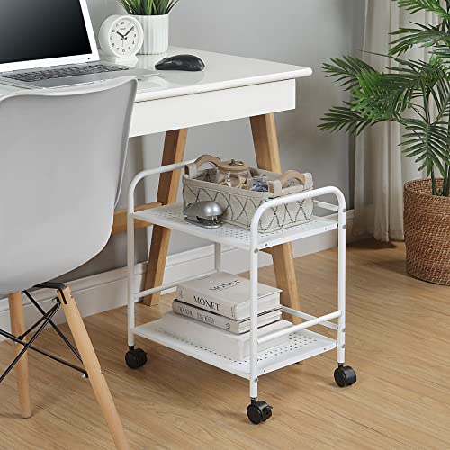 SunnyPoint 2-Tier Metal Rolling Utility Cart – Mobile Storage - Image 4