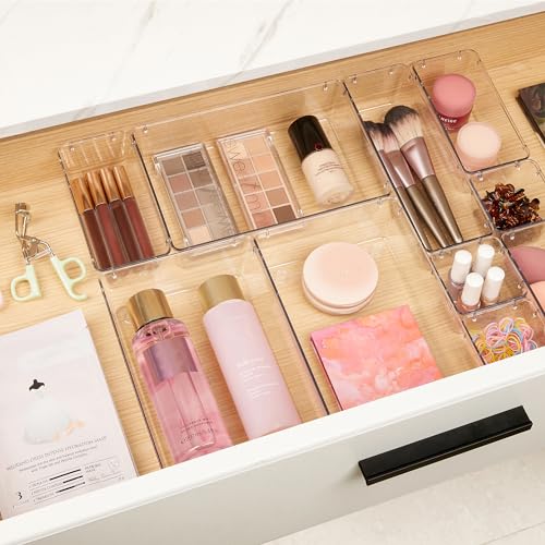 Vtopmart 10 Pack Clear Drawer Organizer Bins, 4 Sizes Makeup - Image 4