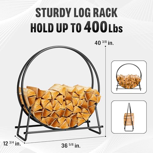 41in Firewood Rack, 400lbs Load Capacity - Image 3