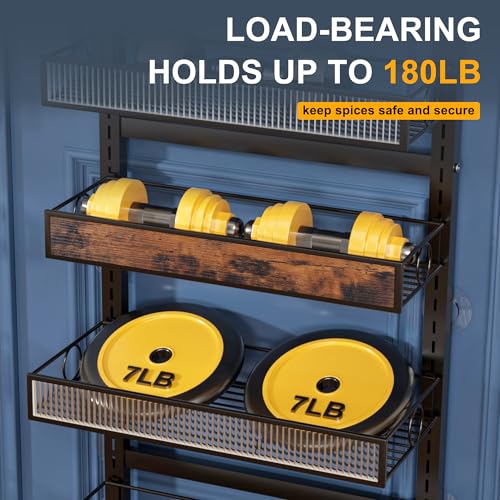 8 Tier Pantry Door Organizer Spice Rack, 2-IN-1 Wall Mount - Image 5