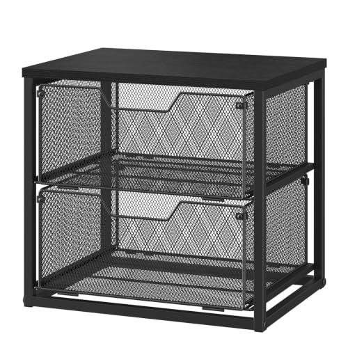2-Tier Stackable Storage Drawers, Breathable Wire Mesh - Image 2