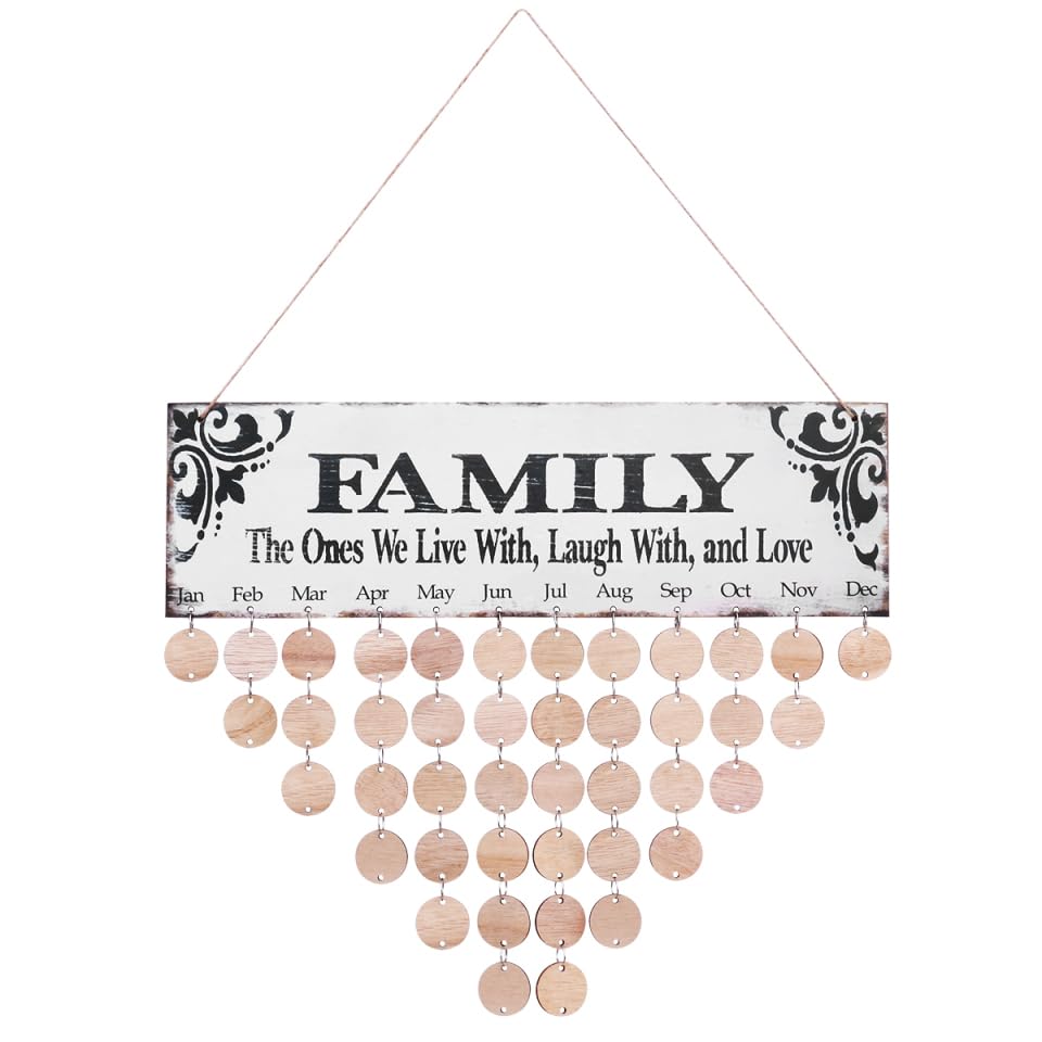 WINOMO Gifts for Mom Grandma Family Birthday Calendar with Tags - Image 1
