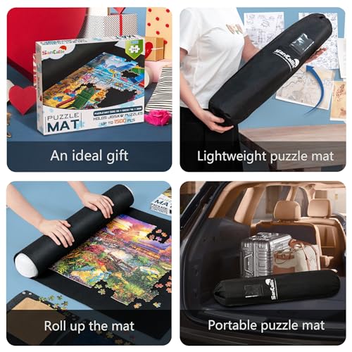 Large Puzzle Mat Roll Up, Jigsaw Storage 46"x26" Felt Mat - Image 6