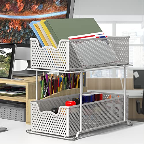 Simple Houseware 2 Tier Sliding Cabinet Basket Organ | All Products - Image 3
