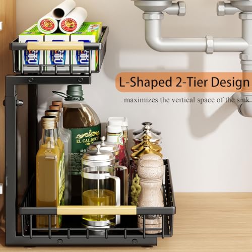 Pull Out Under Sink Organizer and Storage，2-Tier Height - Image 3