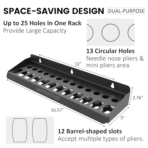 UNITEDPOWER Pliers Holder, Wall Mount Storage Rack | Home Organization - Image 3