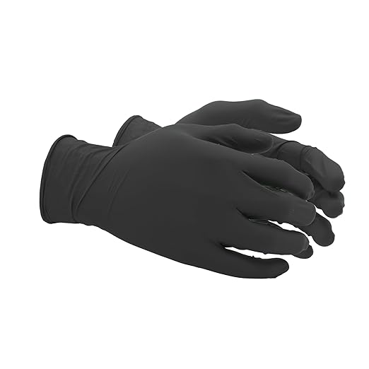 SHOWA 7700PFT Sustainable EBT Latex-Free, Powder-Free, Accelerator-Free, Nitrile Disposable Single Use Safety Gloves, 4 Mil, 9.5" Length, Medium (1 Box/50 Gloves)