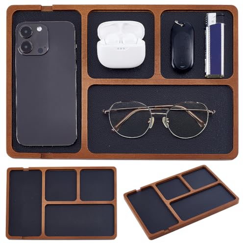 Wooden Valet Tray Wood Storage Organizer Desktop Organizer - Image 2