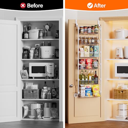 Delamu Over the Door Pantry Organizer, 6-Tier Pantry Organizers - Image 6
