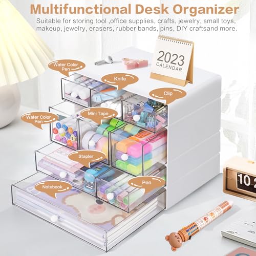 Desk Storage Organizer with 9 Drawers, 4 Tiers Stackable - Image 6