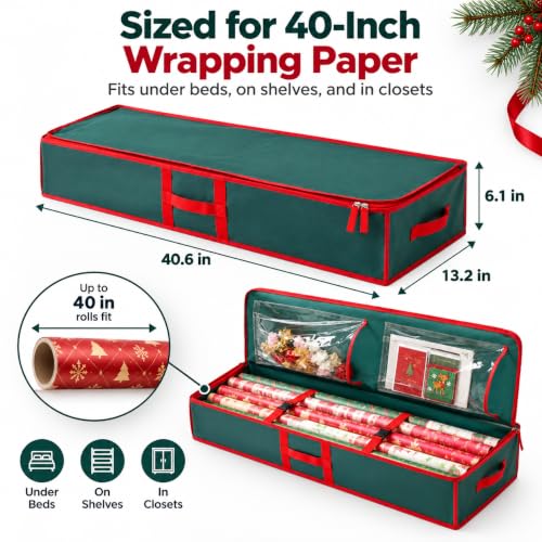 Wrapping Paper Storage Organizer, Fits 40-Inch Rolls - Image 4