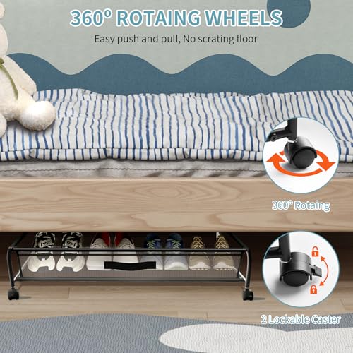 Under Bed Shoe Storage with Wheels, Space Saving Shoe - Image 5