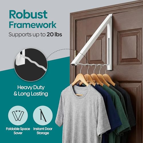 HOLDN’ STORAGE Over The Door Hanger, Single Foldable Rack - Image 5
