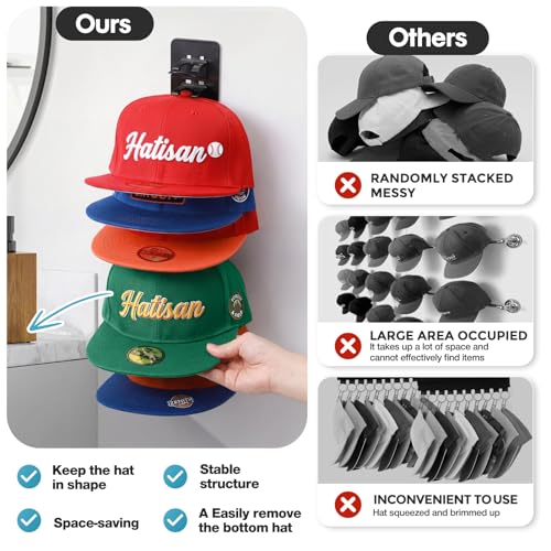 2 Pack Hat Organizer for Baseball Caps, Detachable DIY Hat - Image 4