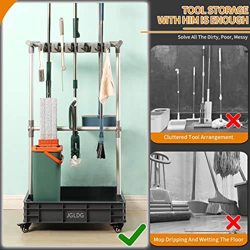 Broom mop Holder Cleaning Supplies Organizer Janitor carts - Image 3
