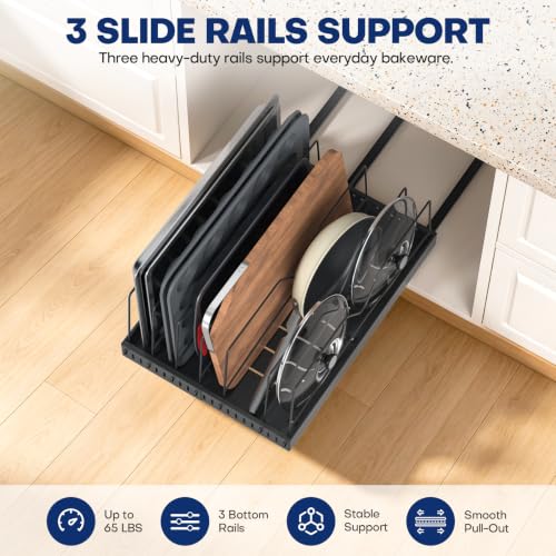 Pull Out Cabinet Organizer for Cookie Sheet, Cutting Board - Image 4