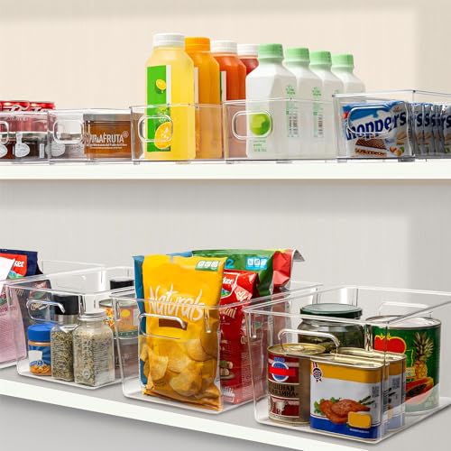 Tiawudi Set of 10 Clear Plastic Storage Bins, 4 | Home Organization - Image 3
