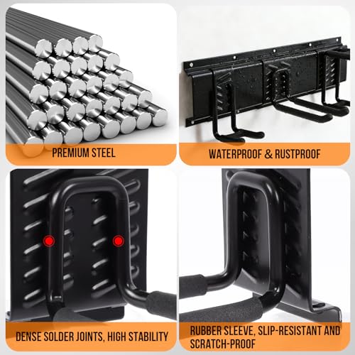 99 Inches Garage Storage Rack for Rake, Broom, Mop and Snowboard - Image 6
