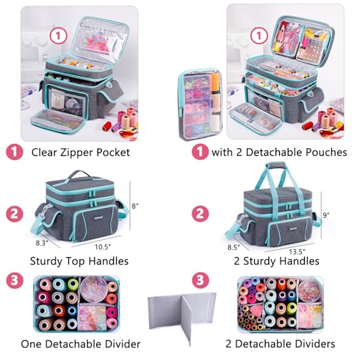 Double-Layer Sewing Storage Bag with Dividers for Sewing - Image 6