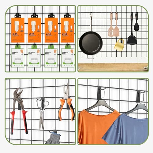40 Pack Gridwall Hooks, 4 Inch Black Grid Wall Panels Hooks - Image 8