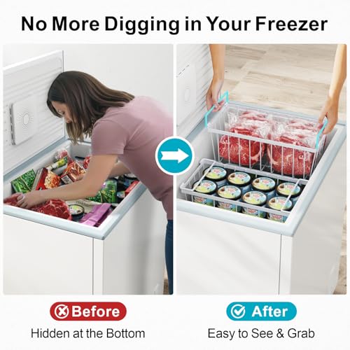 Freezer Organizer Bins - Storage Baskets for 5 to 7 Cu.Ft, 4 Pack - Image 4